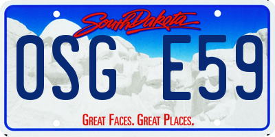 SD license plate 0SGE59