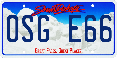 SD license plate 0SGE66