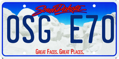 SD license plate 0SGE70