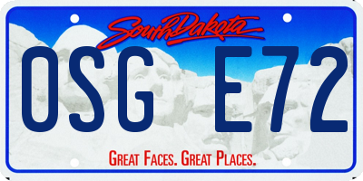 SD license plate 0SGE72