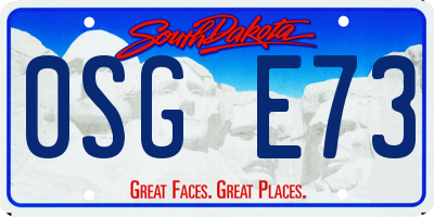 SD license plate 0SGE73