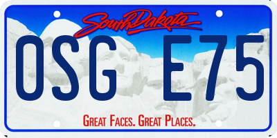 SD license plate 0SGE75