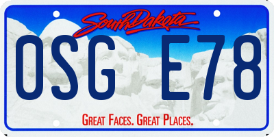 SD license plate 0SGE78