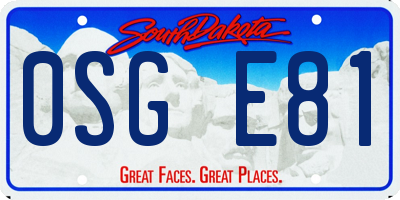 SD license plate 0SGE81