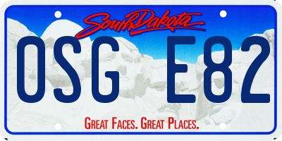 SD license plate 0SGE82