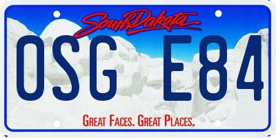 SD license plate 0SGE84