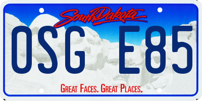 SD license plate 0SGE85