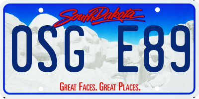 SD license plate 0SGE89