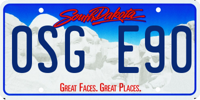 SD license plate 0SGE90