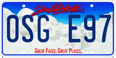 SD license plate 0SGE97