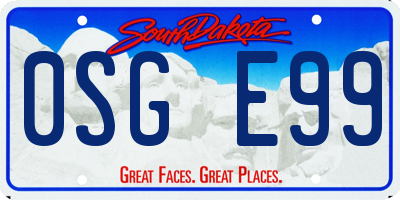 SD license plate 0SGE99