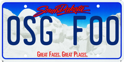 SD license plate 0SGF00