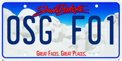 SD license plate 0SGF01