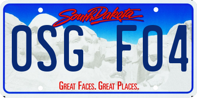 SD license plate 0SGF04