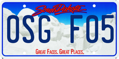 SD license plate 0SGF05