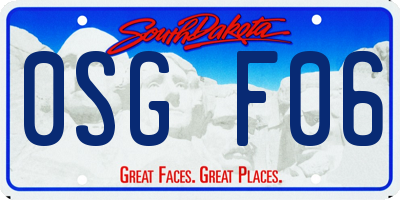 SD license plate 0SGF06