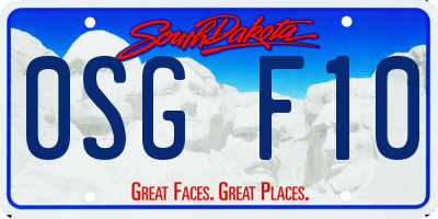 SD license plate 0SGF10