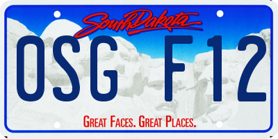 SD license plate 0SGF12