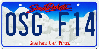 SD license plate 0SGF14