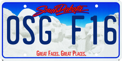 SD license plate 0SGF16