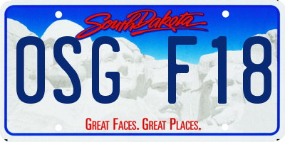 SD license plate 0SGF18