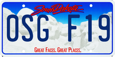 SD license plate 0SGF19