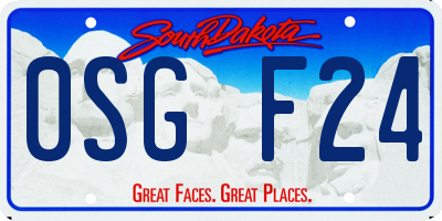 SD license plate 0SGF24