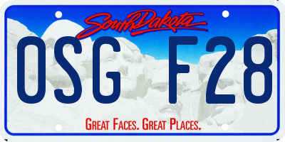 SD license plate 0SGF28