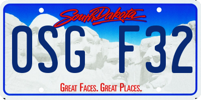 SD license plate 0SGF32