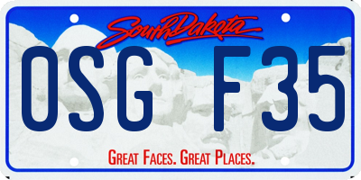 SD license plate 0SGF35