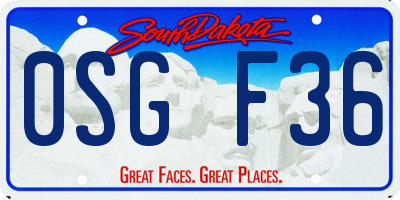 SD license plate 0SGF36