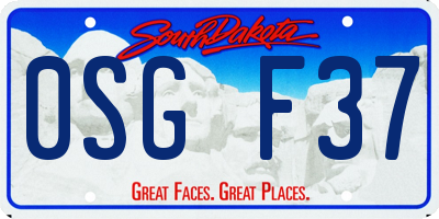 SD license plate 0SGF37
