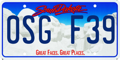 SD license plate 0SGF39