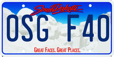 SD license plate 0SGF40