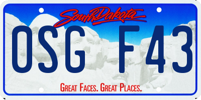 SD license plate 0SGF43