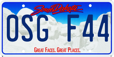 SD license plate 0SGF44