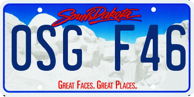 SD license plate 0SGF46