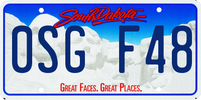 SD license plate 0SGF48