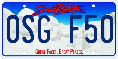 SD license plate 0SGF50
