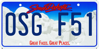 SD license plate 0SGF51
