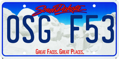 SD license plate 0SGF53
