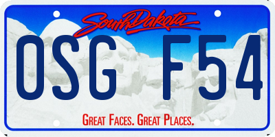 SD license plate 0SGF54