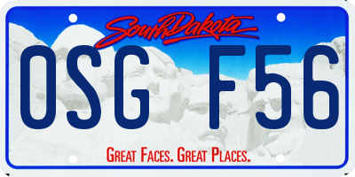 SD license plate 0SGF56