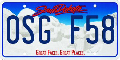 SD license plate 0SGF58