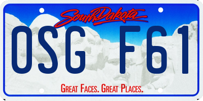 SD license plate 0SGF61