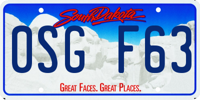 SD license plate 0SGF63