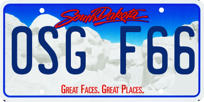 SD license plate 0SGF66