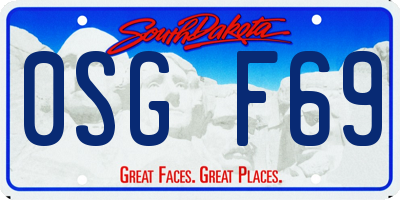 SD license plate 0SGF69