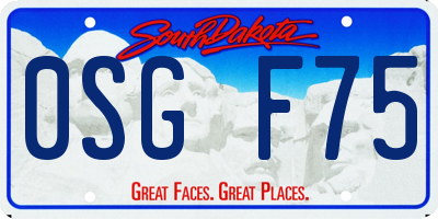 SD license plate 0SGF75
