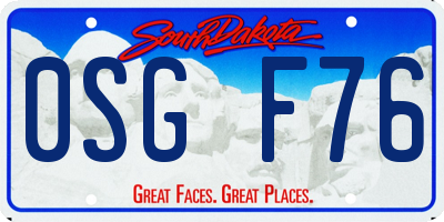 SD license plate 0SGF76